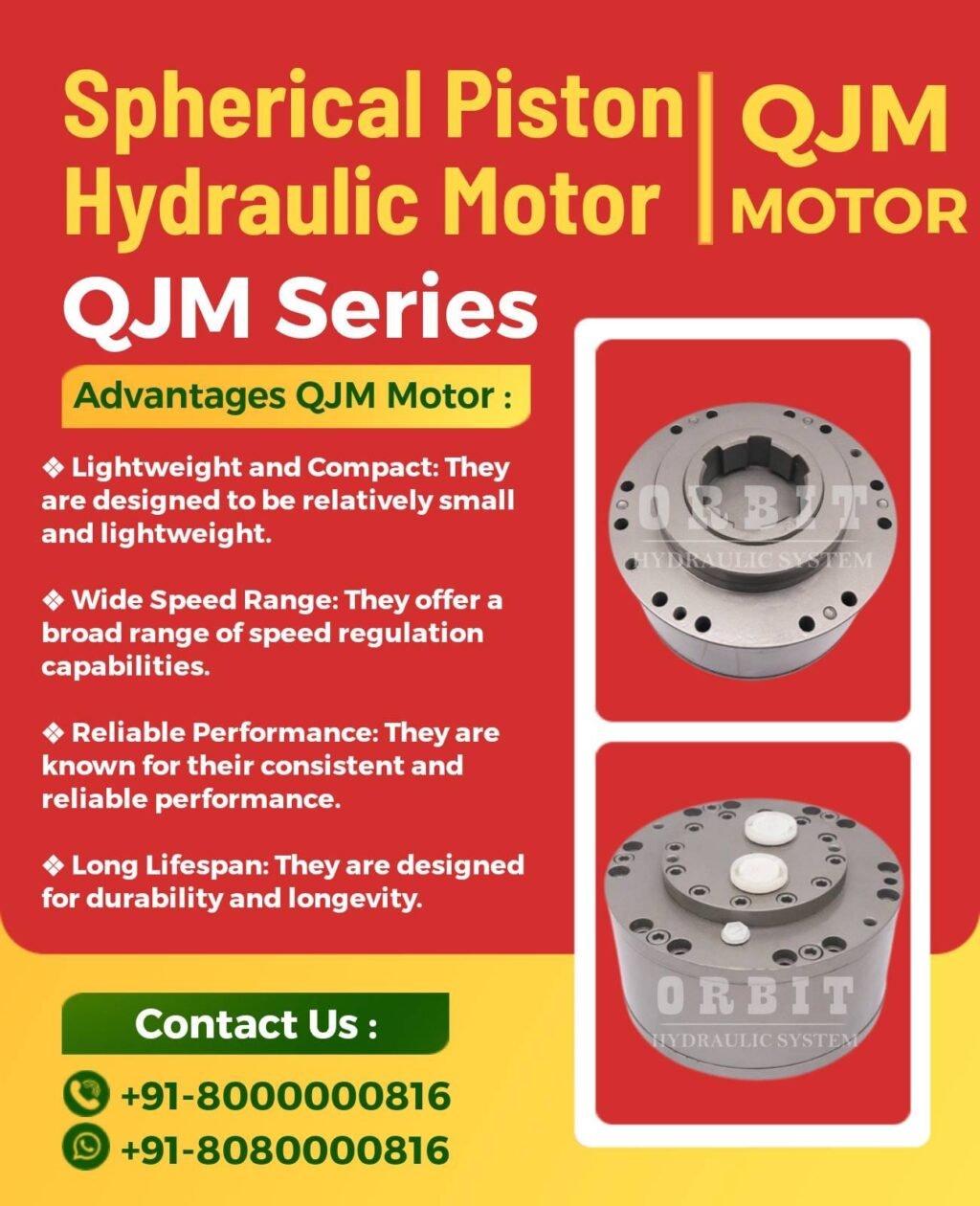 QJM Spherical Piston Hydraulic Motor Manufacturer in Ahmedabad Mumbai Pune Chennai Bangalore Hyderabad Delhi Nashik Kolkata Nagpur Coimbatore India